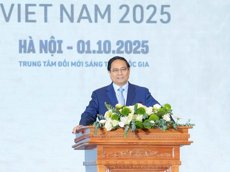 Thủ tướng Phạm Minh Chính phát biểu đáp từ. Ảnh: VGP