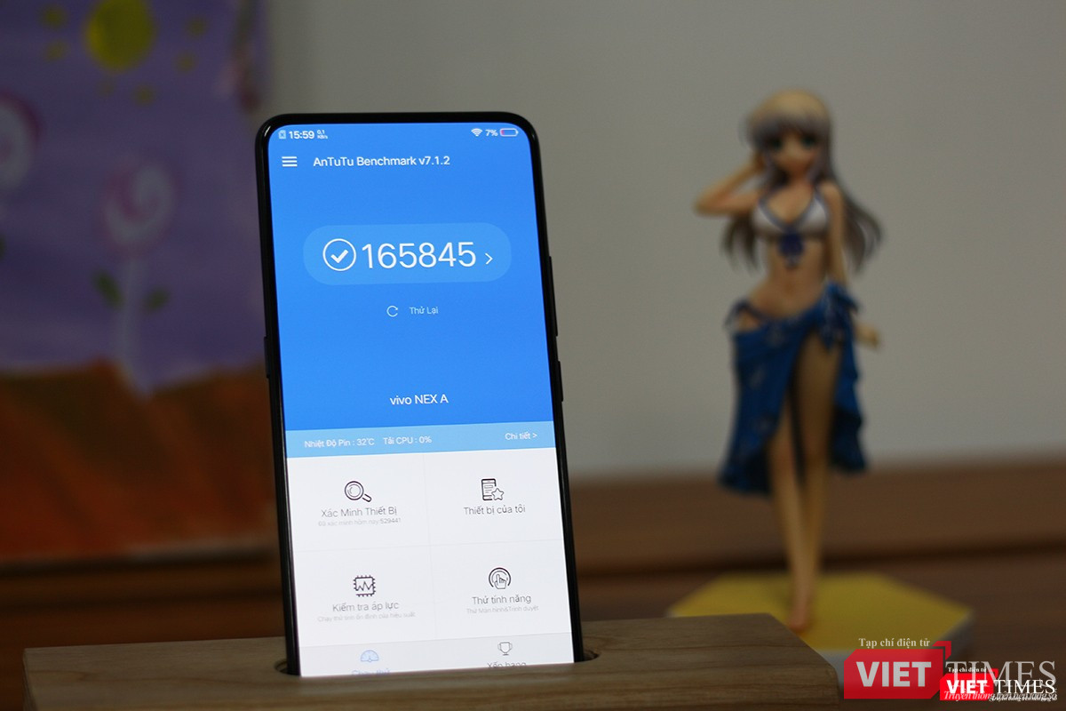 Điểm AnTuTu test sức mạnh của Vivo Nex A. Mẫu điện thoại này mạnh gần bằng iPhone 7 (AnTuTu 170124)