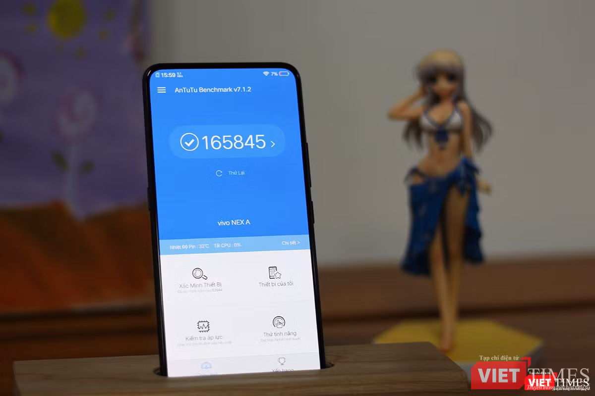 Điểm AnTuTu test sức mạnh của Vivo Nex A. Mẫu điện thoại này mạnh gần bằng iPhone 7 (AnTuTu 170124)
