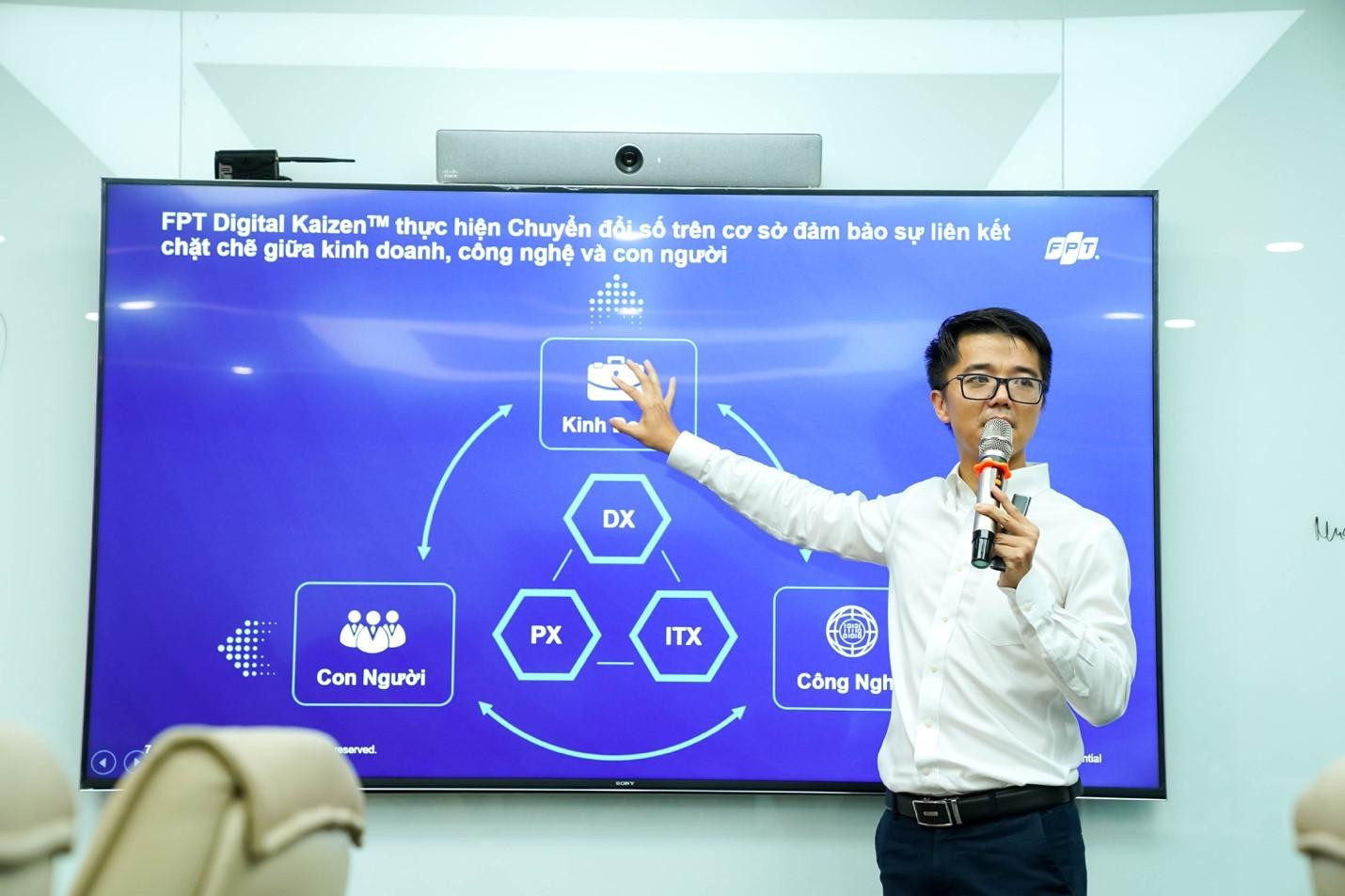TS Lê Hùng Cường, Phó Tổng giám đốc FPT Digital tại một buổi thuyết trình về chuyển đổi số cho doanh nghiệp TS Lê Hùng Cường, Phó Tổng giám đốc FPT Digital tại một buổi thuyết trình về chuyển đổi số cho doanh nghiệp
