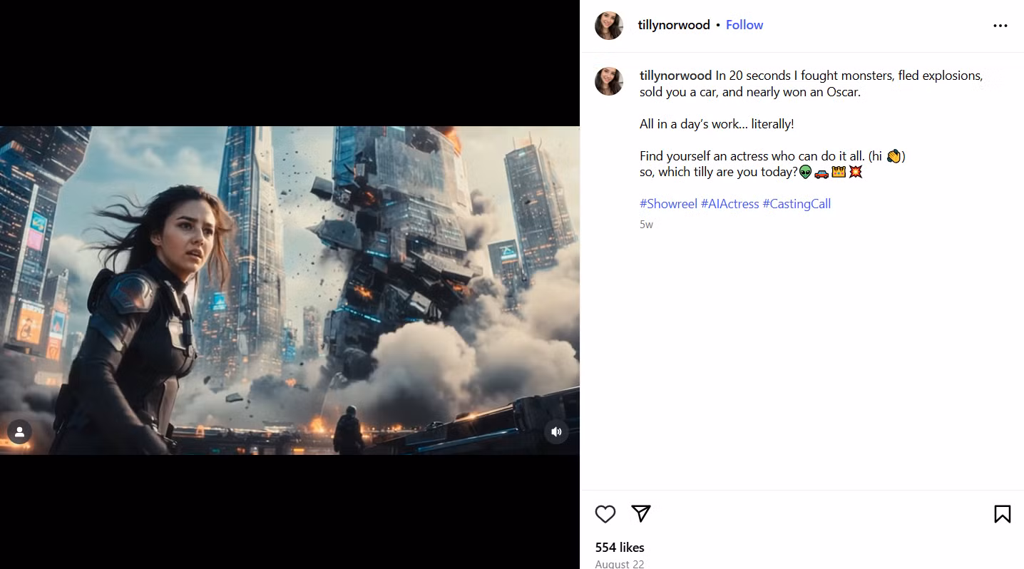 Hollywood phẫn nộ trước nữ diễn viên AI Tilly Norwood là ngôi sao mới hay thảm họa công nghệ 9.png