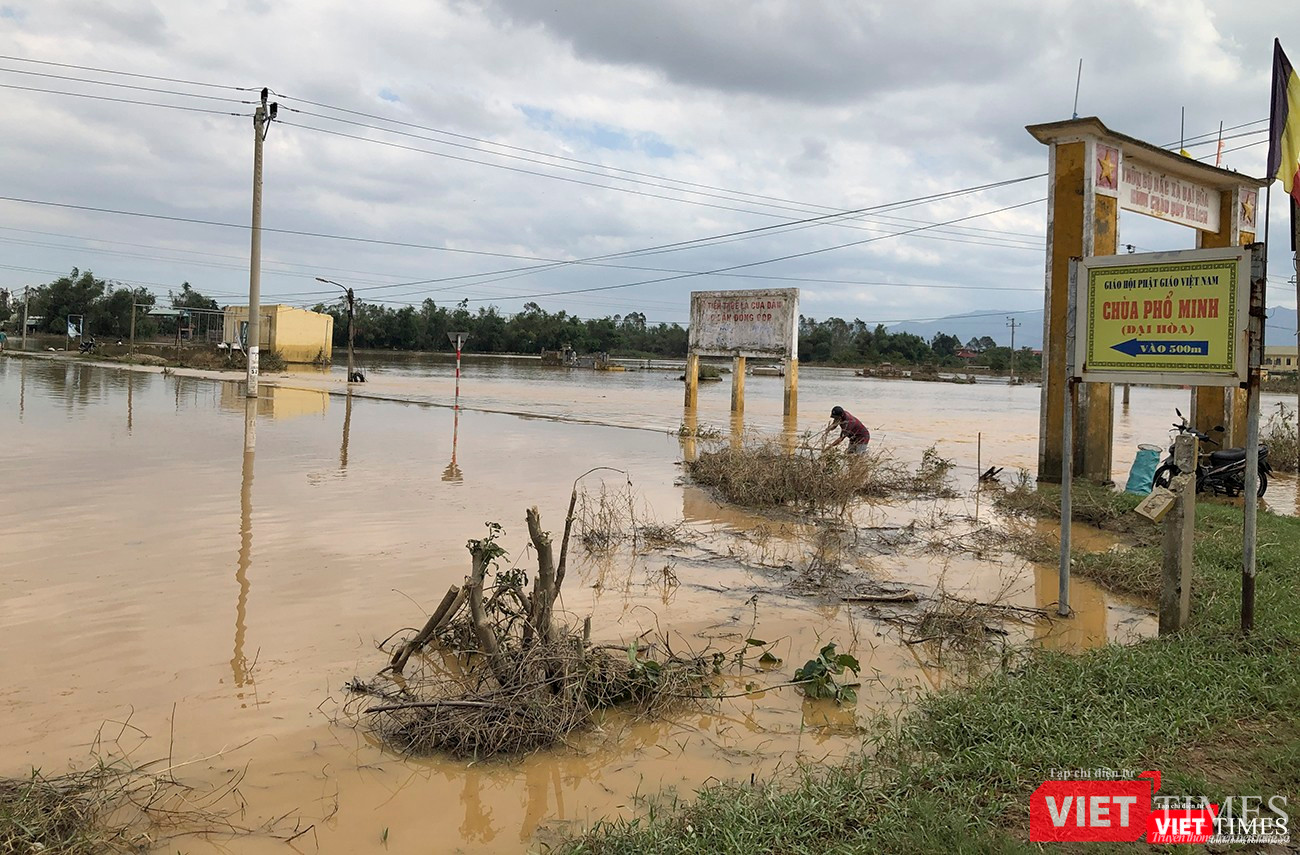 Khu vực xã Đại Cường (huyện Đại Lộc) mênh mông nước