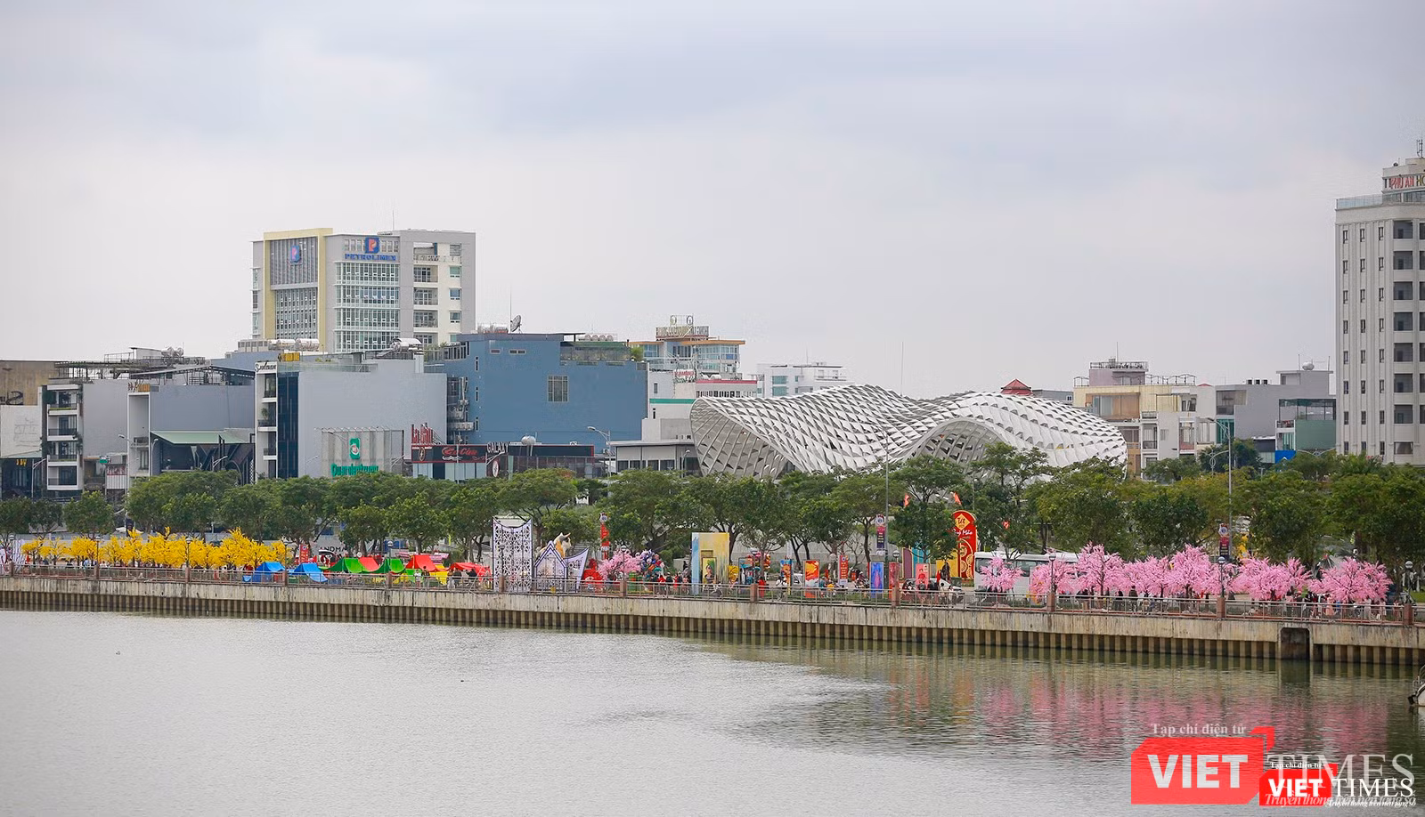 Đường hoa xuân Bạch Đằng đoạn công viên APEC