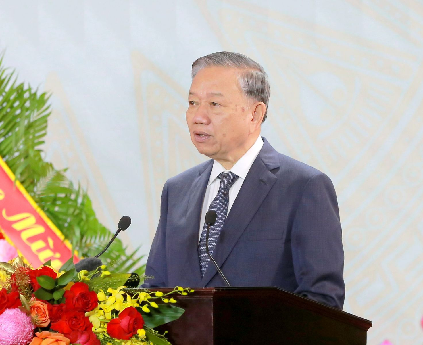 Tổng bí thư Tô Lâm phát biểu tại Lễ kỷ niệm 80 năm Ngày truyền thống và đón nhận danh hiệu Anh hùng Lực lượng vũ trang nhân dân. Ảnh: dangcongsan.vn.