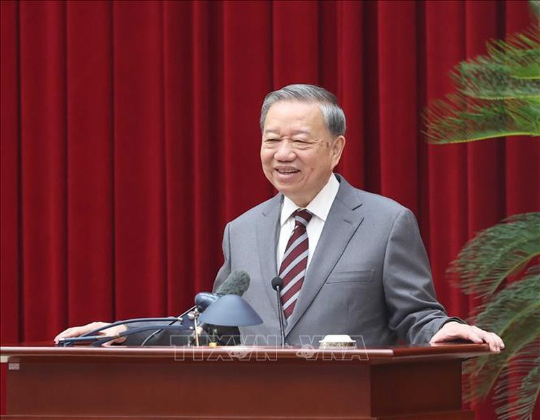 Tổng bí thư Tô Lâm phát biểu tại hội nghị. Ảnh: TTTVN.