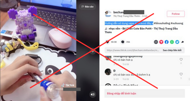 Một tài khoản hướng dẫn sử dụng thuốc lá điện tử