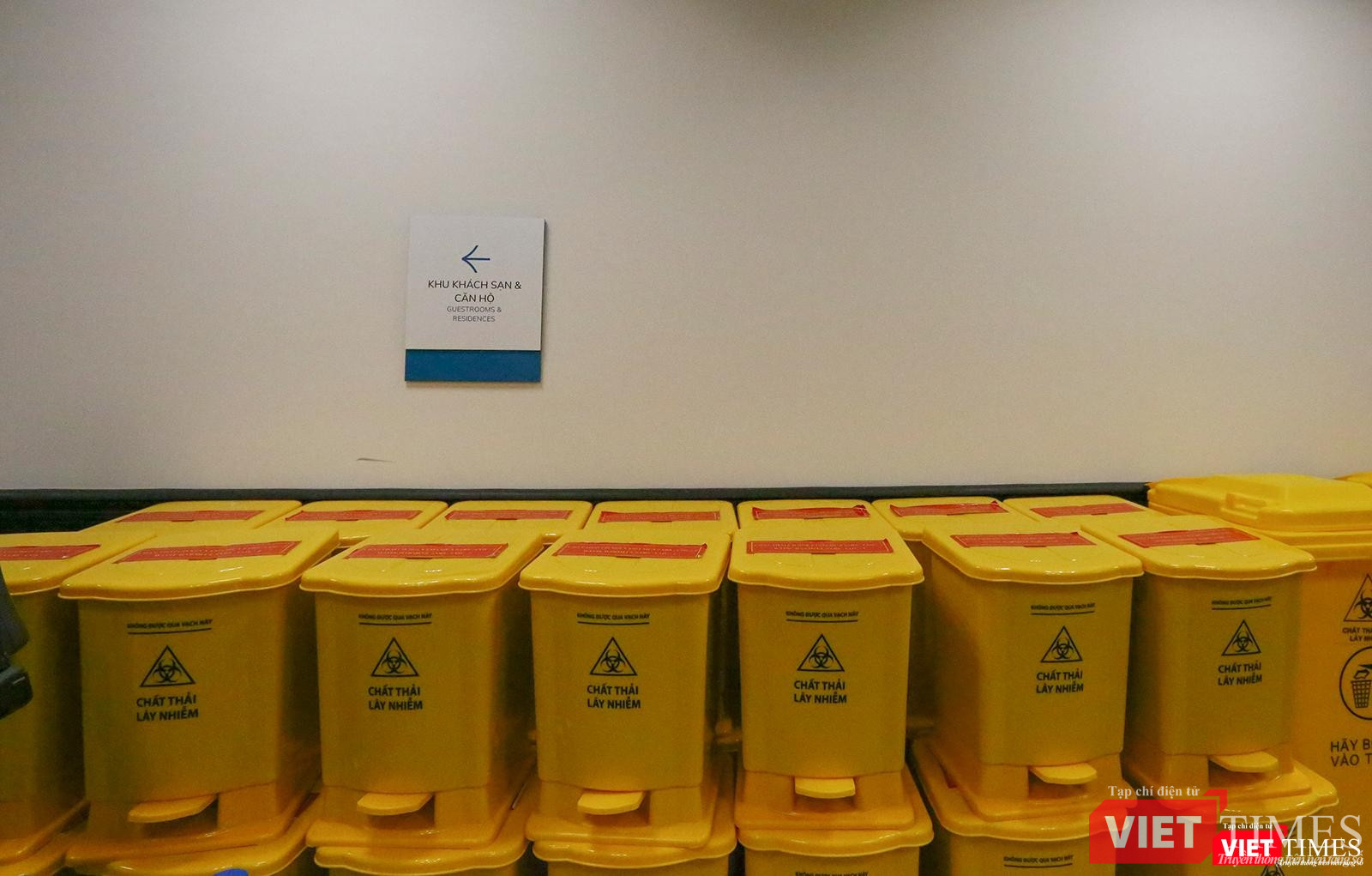 Khu vực để rác nguy hại, liên quan đến COVID-19