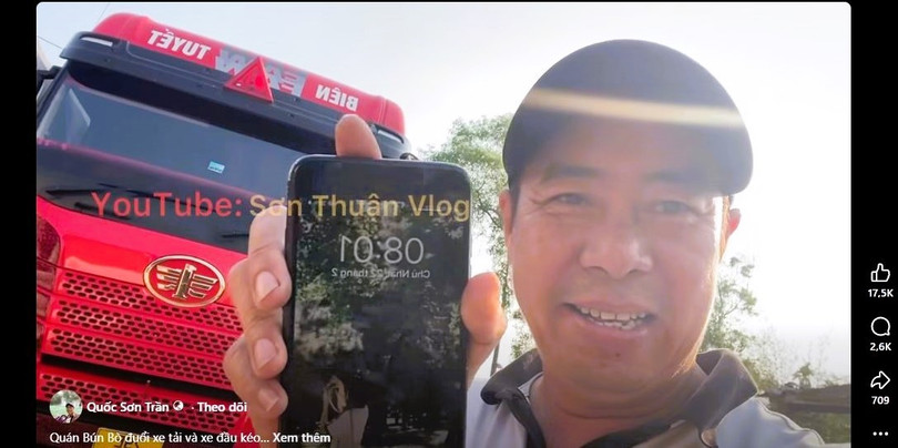 Tài xế container livestream bày tỏ bức xúc về việc bị quán ăn ở đường tránh TP Huế "đuổi thẳng".