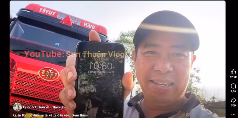 Tài xế container livestream bày tỏ bức xúc về việc bị quán ăn ở đường tránh TP Huế "đuổi thẳng".