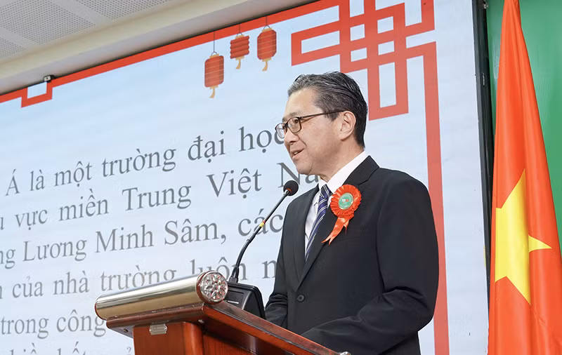 Ông Mori Takero, Tổng lãnh sự Nhật Bản tại TP Đà Nẵng phát biểu khai mạc Lễ hội văn hóa Việt – Nhật và Ngày hội việc làm Nhật Bản 2026.