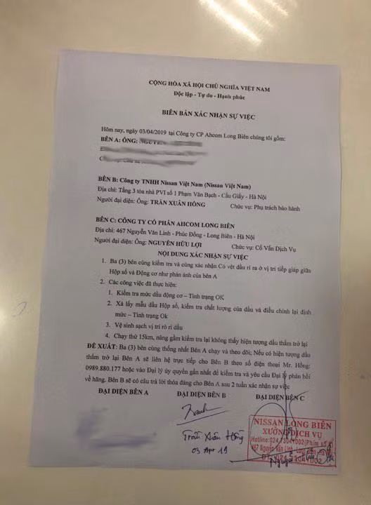 Vụ Nissan X- Trail rò dầu: Bặt vô âm tín, bỏ mặc khách bức xúc