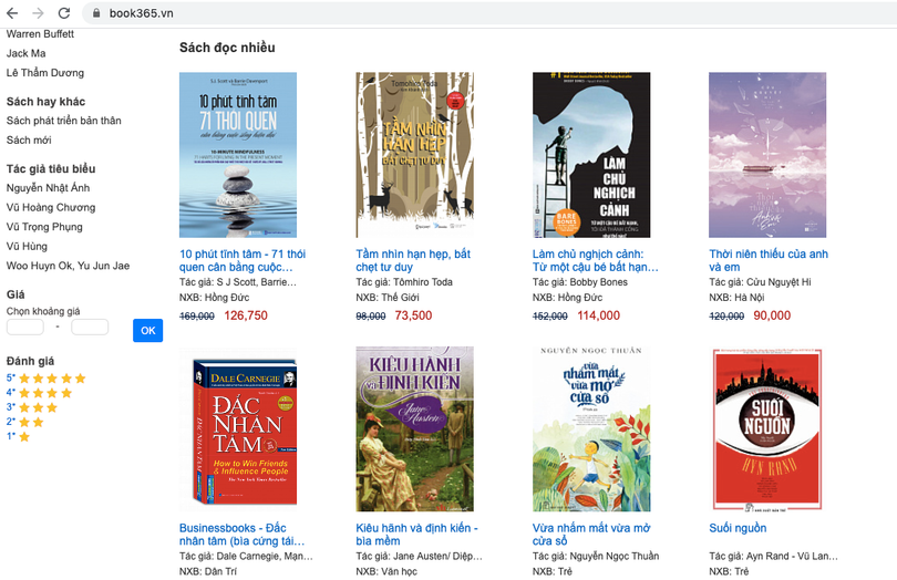 Một số đầu sách được giới thiệu tại book365.vn