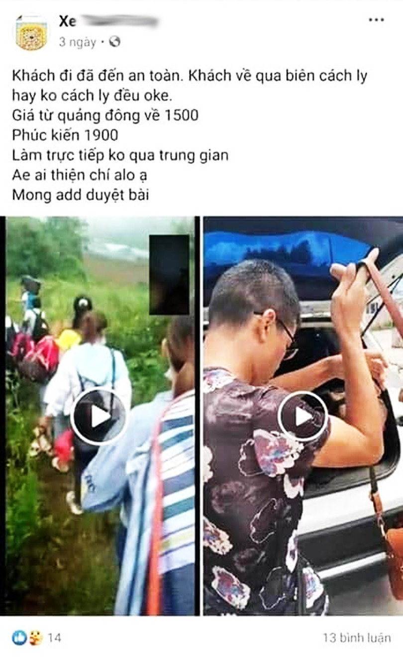 Giật mình với những quảng cáo đưa người qua biên giới Việt - Trung trốn cách ly trên mạng xã hội ảnh 5 Giật mình với những quảng cáo đưa người qua biên giới Việt - Trung trốn cách ly trên mạng xã hội ảnh 5