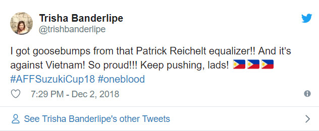 Tôi đã nổi da gà khi Patrick Reichelt ghi bàn gỡ hòa. Tự hào quá. Tiến lên