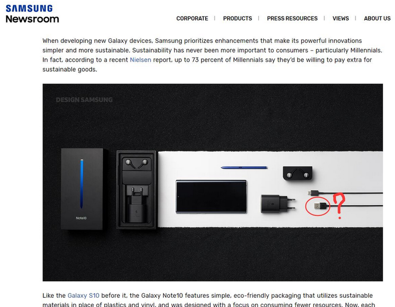 Đoạn dây lạ xuất hiện trong ảnh mở hộp Note 10 (ảnh: Ice Universe)