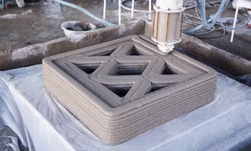 Robot in 3D các bộ phận của cầu bê tông. Ảnh: CNN.