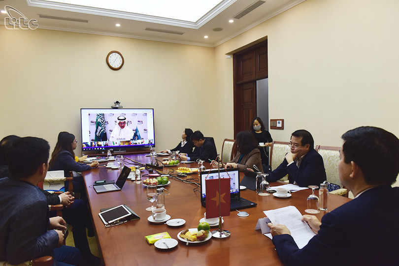 Đoàn đại biểu Việt Nam tham dự Hội nghị trực tuyến về Du lịch khối G20 trong bối cảnh Covid-19. Ảnh: Tổng cục Du lịch