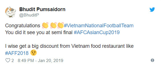 Xin chúc mừng, có lẽ nhiều nhà hàng ở Việt Nam sẽ giảm giá đồ ăn giống như ở AFF Cup Xin chúc mừng, có lẽ nhiều nhà hàng ở Việt Nam sẽ giảm giá đồ ăn giống như ở AFF Cup