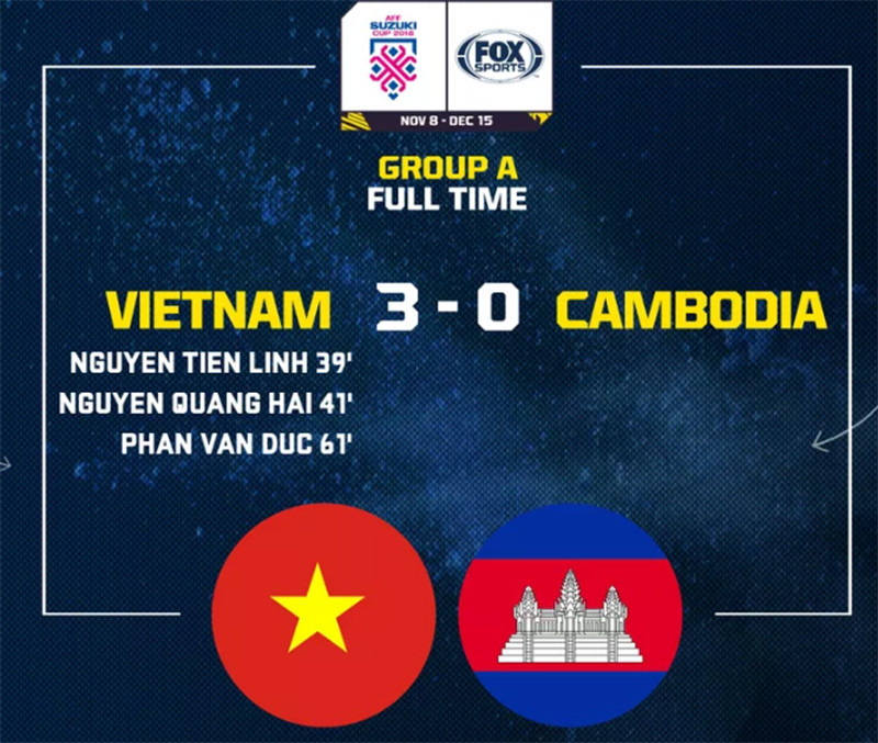 Sau 4 trận đấu, Việt Nam chưa để thủng lưới bàn nào (ảnh: Fox Sport)