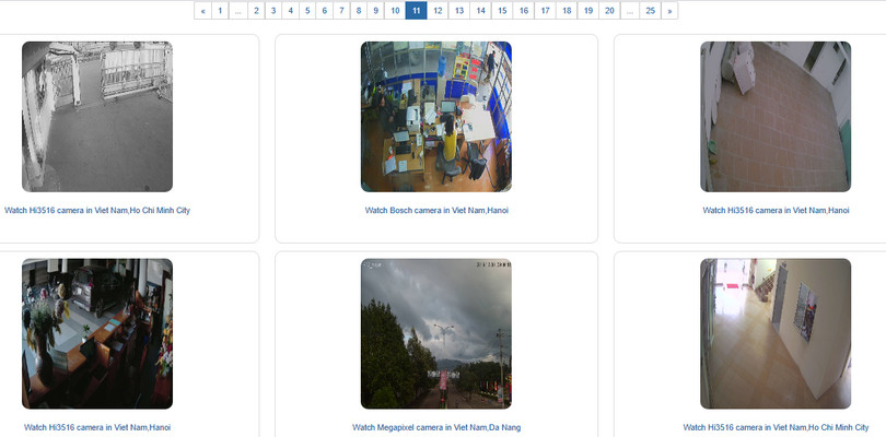 Một website chia sẻ hình ảnh từ camera giám sát tại Việt Nam