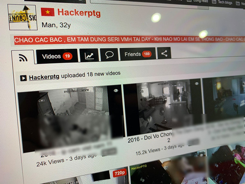 Hình ảnh phòng the được ghi lại từ camera giám sát và chia sẻ trên trang web đen của hacker PTG