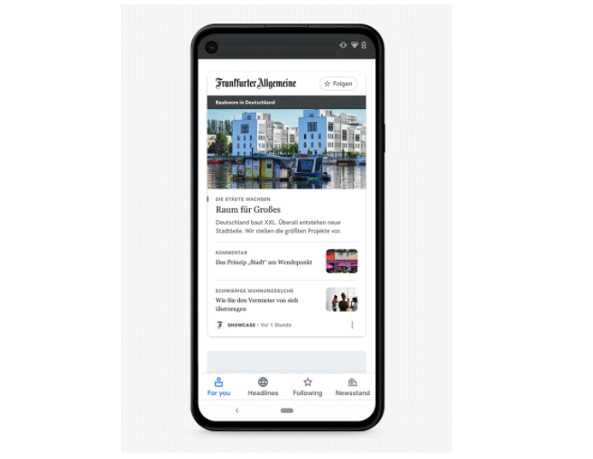 Google News Showcase mới chỉ có mặt trên nền tảng Android (ảnh: ZDNet)