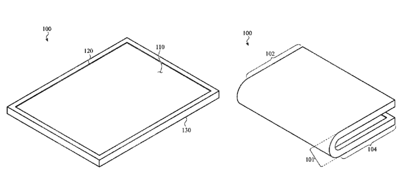 hình minh họa cho thấy một chiếc iPhone có thể gập vào trong (ảnh Phone Arena)