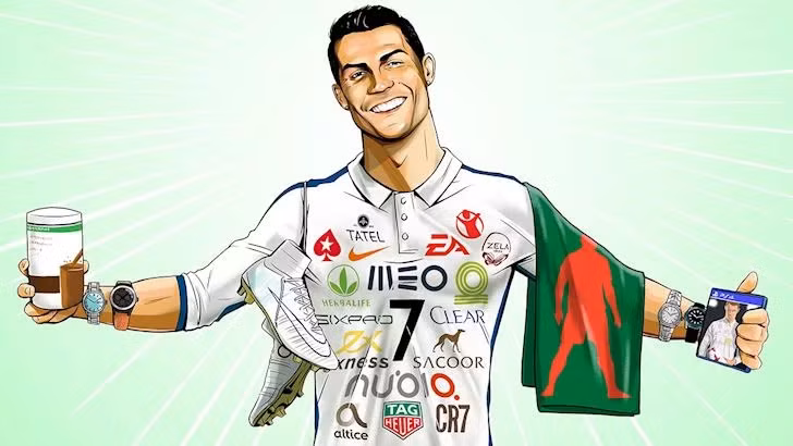 Đối tác của Ronaldo đến từ 3 nhãn hàng lớn: Tag Heuer, Herbalife và Nike. Ảnh CNN