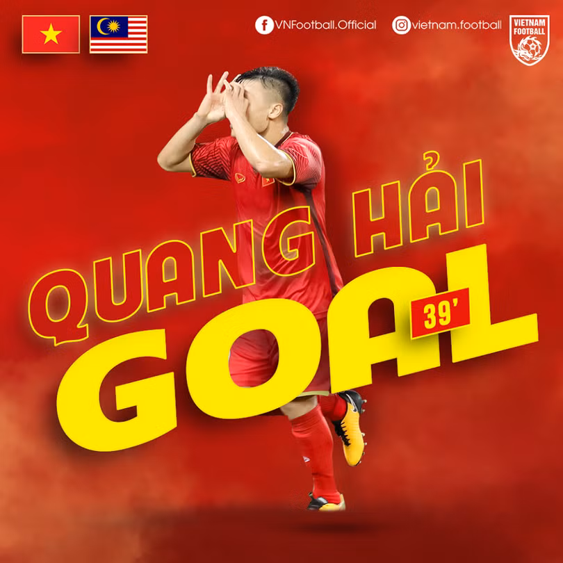 Vòng loại World Cup 2022: ĐT Việt Nam thắng, các đội trong khu vực đều thua đậm ảnh 1 Quang Hải đã có bàn thắng rất đẳng cấp. Ảnh VF