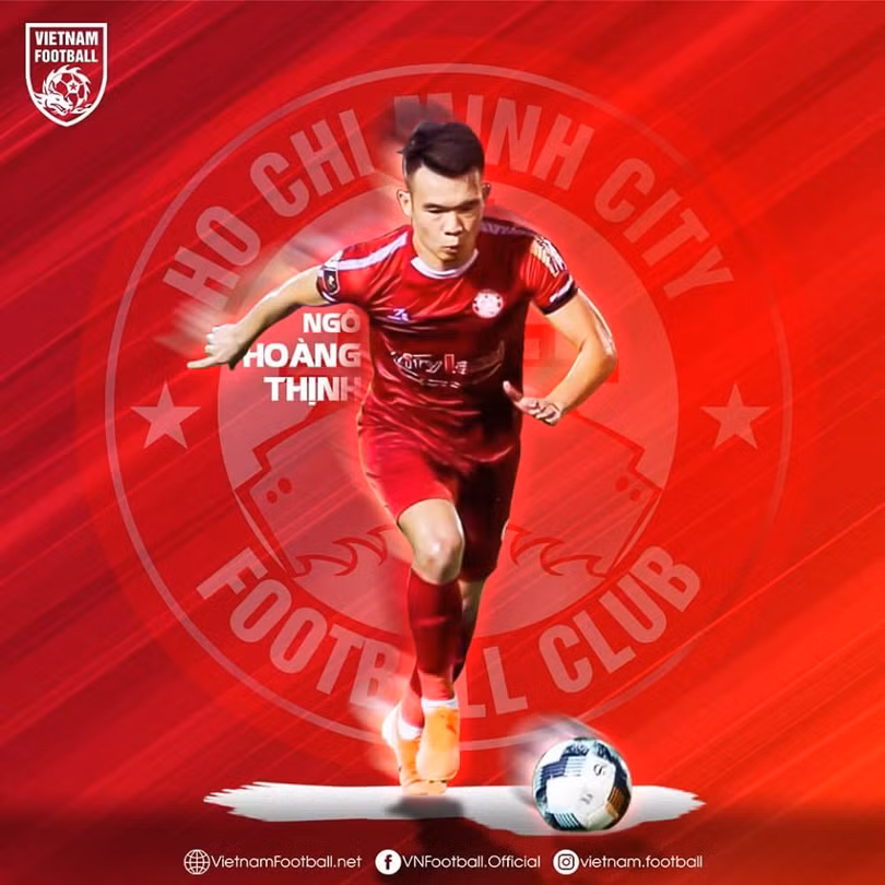 Tiền vệ Hoàng Thịnh là "ông chủ" khu vực giữa sân của TP.HCM. Ảnh VPF.