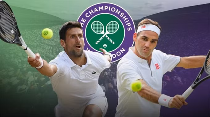 Chung kết Wimbledon 2019 là lần thứ 3 Djokovic và Federer chạm trán nhau trong trận tranh ngôi vương. Ảnh AP. Chung kết Wimbledon 2019 là lần thứ 3 Djokovic và Federer chạm trán nhau trong trận tranh ngôi vương. Ảnh AP.