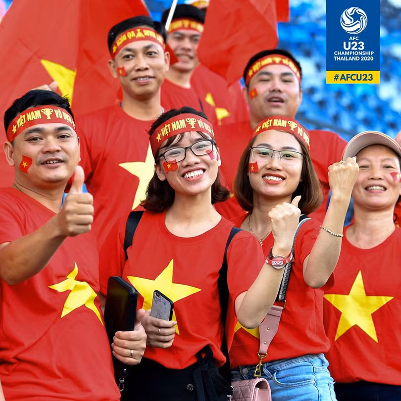 Hàng ngàn khán giả Việt Nam đã đến sân cỗ vũ cho đội U23 Việt nam. Ảnh AFC Hàng ngàn khán giả Việt Nam đã đến sân cỗ vũ cho đội U23 Việt nam. Ảnh AFC