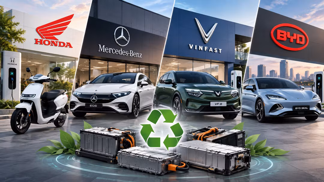 Sự phát triển của ô tô, xe máy điện kéo theo bài toán thu hồi, xử lý pin khi hết vòng đời. Ảnh minh họa/Nguồn: XL-AI hỗ trợ.
