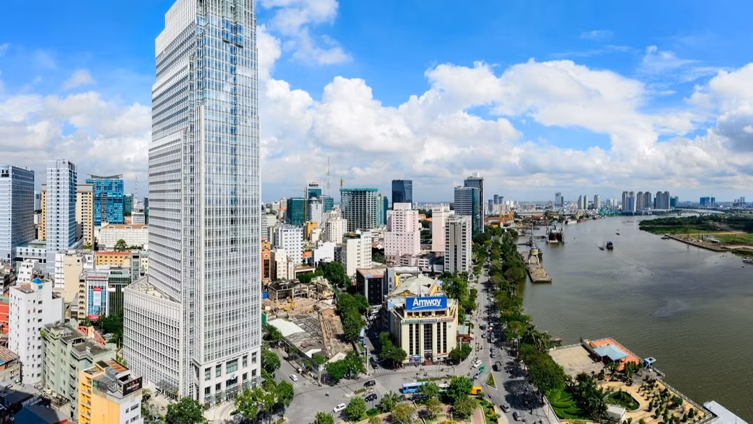Vietcombank Tower nằm tại số 5 Công trường Mê Linh, phường Sài Gòn, TP.HCM. Ảnh: Vietcombank Tower.