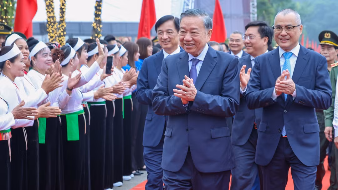 Tổng bí thư, Chủ tịch nước Tô Lâm đến dự Lễ Kỷ niệm. Ảnh: VGP.