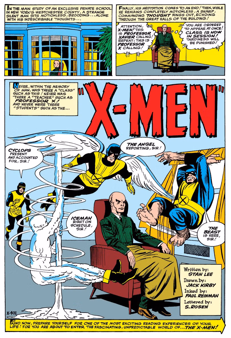Trang bìa cuốn X-men đầu tiên. Ảnh: NY Times Trang bìa cuốn X-men đầu tiên. Ảnh: NY Times