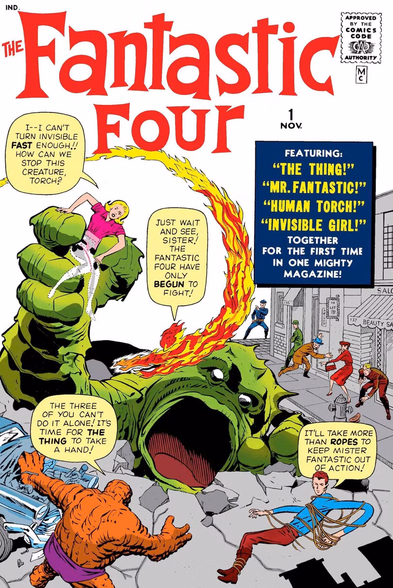 Trang bìa cuốn Fantastic Four đầu tiên. Ảnh: NY Times Trang bìa cuốn Fantastic Four đầu tiên. Ảnh: NY Times