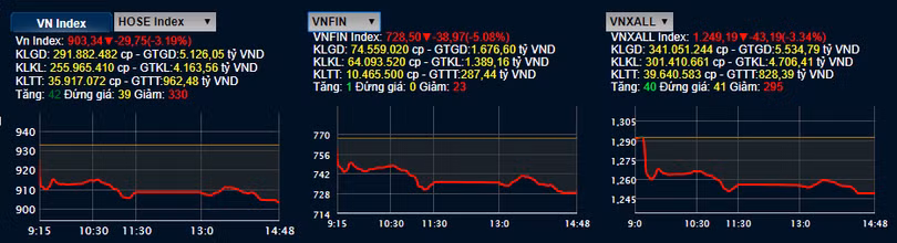 Chỉ số VN-Index giảm 29,75 điểm trong phiên 24/2/2020 (Nguồn: HOSE)