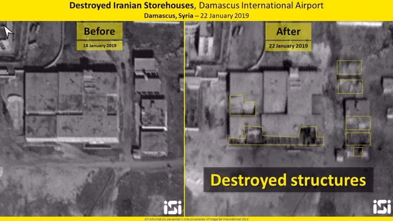 Các khu nhà kho, được cho là chứa vũ khí của Iran. Ảnh: ISI. Các khu nhà kho, được cho là chứa vũ khí của Iran. Ảnh: ISI.