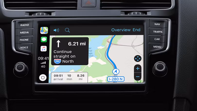 CarPlay hỗ trợ Google Maps. Ảnh: Gizmodo CarPlay hỗ trợ Google Maps. Ảnh: Gizmodo