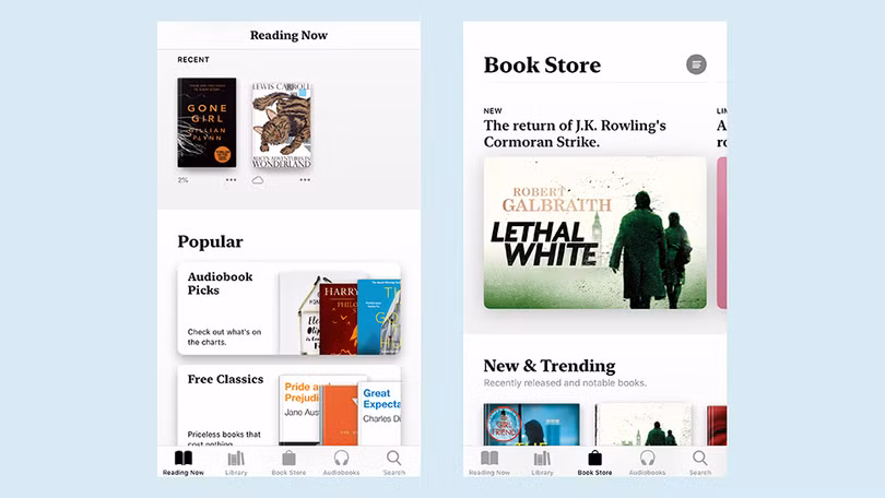 Thư viện Apple Books lột xác hoàn toàn trên iOS 12. Ảnh: Gizmodo Thư viện Apple Books lột xác hoàn toàn trên iOS 12. Ảnh: Gizmodo