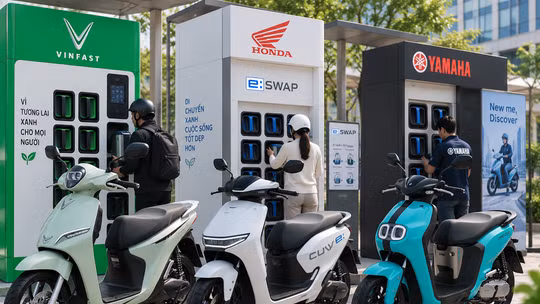 VinFast, Honda, Yamaha tăng tốc mở trạm đổi pin và bài toán chuẩn hóa nhìn từ Trung Quốc