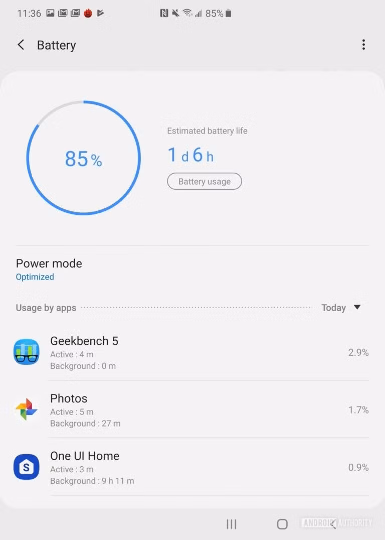 Thời gian sử dụng thực tế của máy là rất tốt (Ảnh: Android Authority) Thời gian sử dụng thực tế của máy là rất tốt (Ảnh: Android Authority)