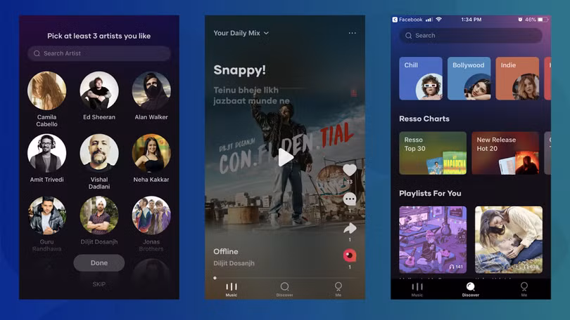 Giao diện của Resso được cho là khá giống với Apple Music (Ảnh: Abacus) Giao diện của Resso được cho là khá giống với Apple Music (Ảnh: Abacus)