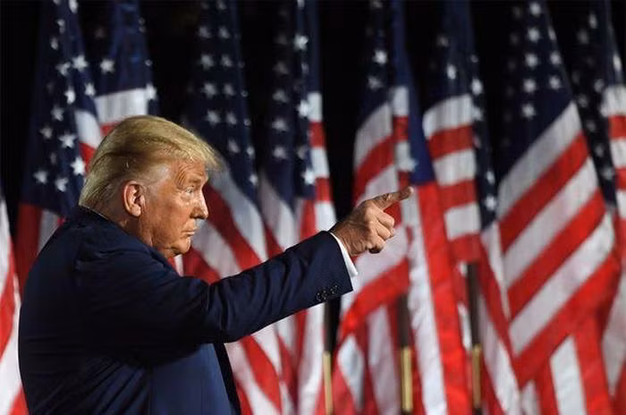 Ông Trump có ảnh hưởng đến bài phát biểu của ông Biden, dù không được nhắc tên. Ảnh: New York Post.