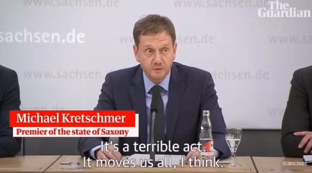 Ông Michael Kretschmer, Thống đốc bang Sachsen tuyên bố sẽ kiên quyết xử lý mạnh tay những phần tử cực đoan Ông Michael Kretschmer, Thống đốc bang Sachsen tuyên bố sẽ kiên quyết xử lý mạnh tay những phần tử cực đoan