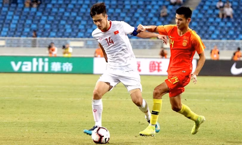 U22 Việt Nam từng thắng chủ nhà U22 Trung Quốc tháng 9/2019. Ảnh: VFF