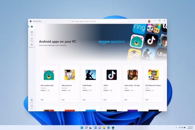 Window 11 có thể chạy ứng dụng Android