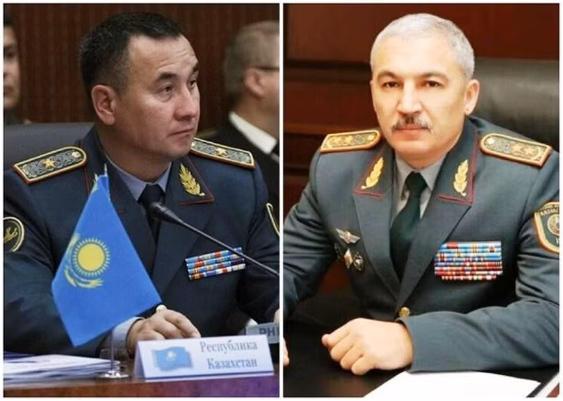 Ngày 19/8, Tổng thống Kazakhstan Tokayev bất ngờ cách chức Bộ trưởng Quốc phòng của ông Bektavov (trái), đưa ông Ruslan Zhaksylykov (phải) lên thay (Ảnh: Đông Phương).
