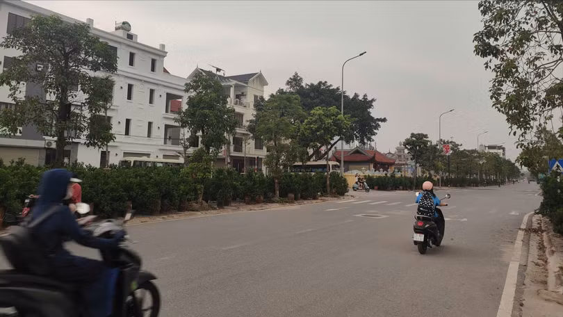 Giá nhà đất mặt tiền tại Đông Anh phổ biến ở mức 100-150 triệu đồng/m2 trong khi mức giá trong quy định bảng giá đất mới chỉ khoảng 30-46 triệu đồng/m2. Ảnh: Lệ Chi